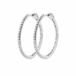 Paire de créoles ciselee  en Argent 925 /1000