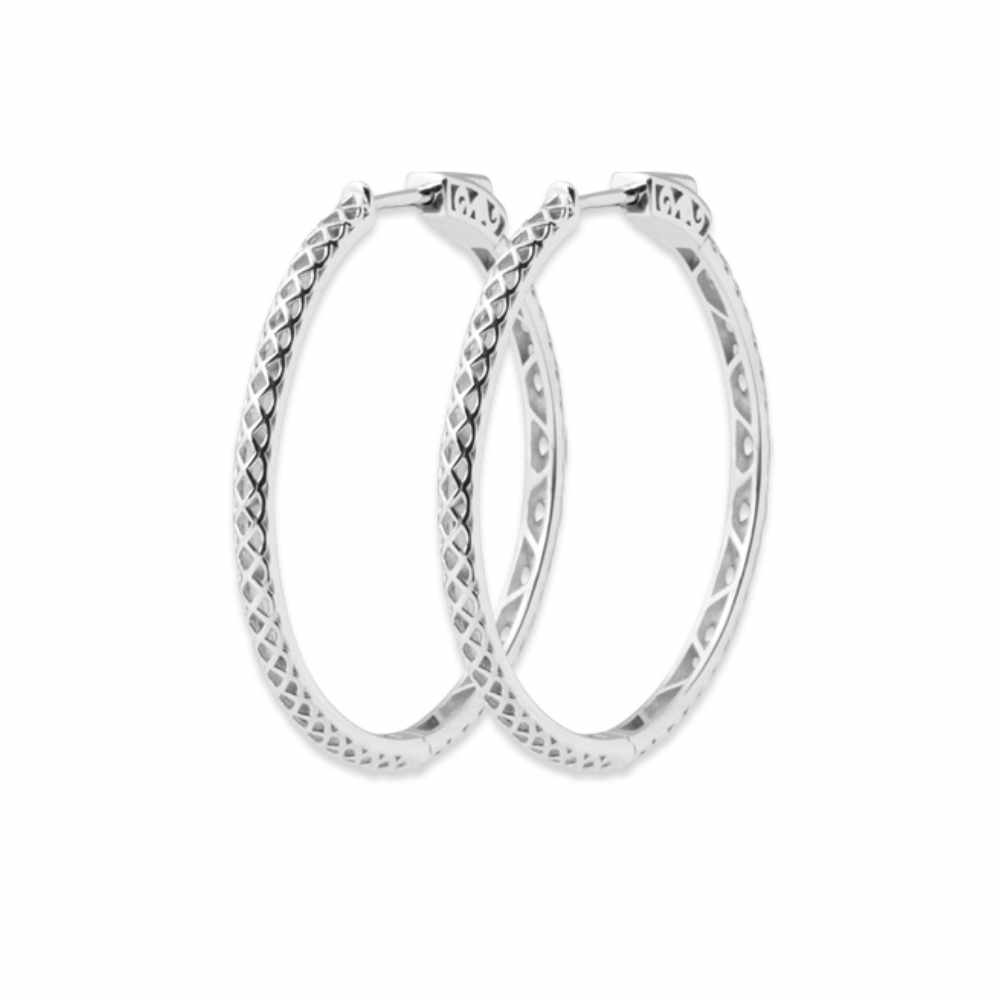 Paire de créoles ciselee en Argent 925 /1000