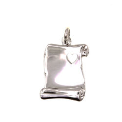 Plaque parchemin coeur decoupe  en Argent 925 / 1000