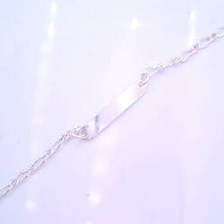 bebe maille alternee 1-1  et plaque à bords arrondis  en Argent 925 /1000