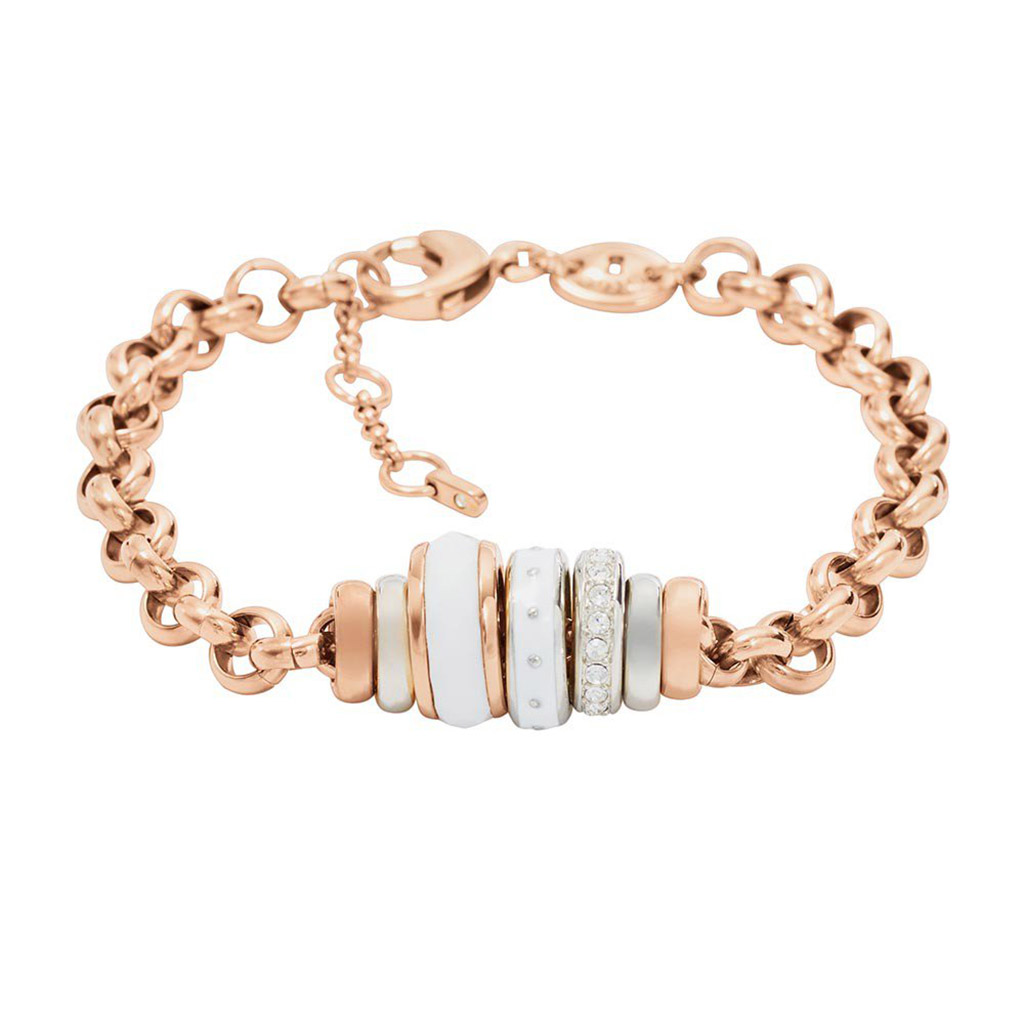 Gourmette Fossil JF01121998 en Plaqué Or