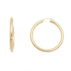 Paire de créoles lisses  en Or 750 / 1000 (18K)