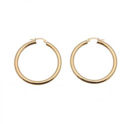Paire de créoles lisse  en Or 750 / 1000 (18K)