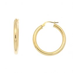 Paire de créoles creole lisse  en Or 750 / 1000 (18K)