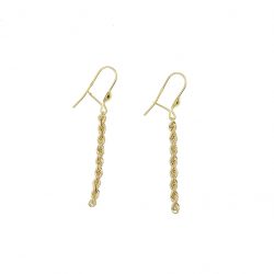 Paire de boucles pendantes maille corde  en Or 750 / 1000 (18K)